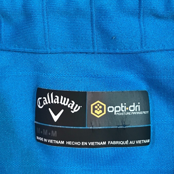 CALLAWAY MENS BLUE OPTI-DRY GOLF SHIRT - SIZE M - Picture 4 of 4